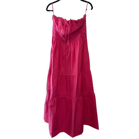 Anthropologie NWT The Somerset Strapless Maxi Dress Hot Pink Size Large - Picture 4 of 9